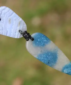Dumortierite in Quartz Necklace • Blue Lace Agate Talisman • Tribal Crystal Pendant • Australian Handmade • Handwoven Tropical Cord