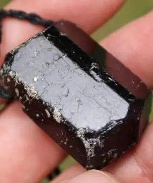 protector BLACK TOURMALINE schorl pendant,Tourmaline Necklace,Australian handMade cord, October BirthStone, Black gem stone Healing Jewelry
