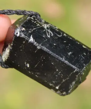 protector BLACK TOURMALINE schorl pendant,Tourmaline Necklace,Australian handMade cord, October BirthStone, Black gem stone Healing Jewelry