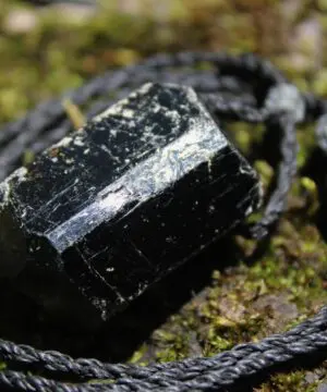protector BLACK TOURMALINE schorl pendant,Tourmaline Necklace,Australian handMade cord, October BirthStone, Black gem stone Healing Jewelry