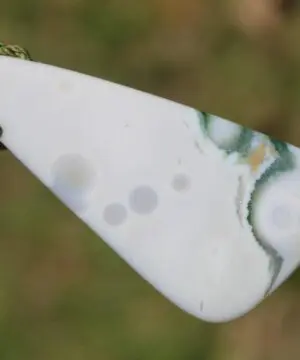 8th vein OCEAN JASPER Pendant crystal Necklace, Fossil Coral Gemstone Jewelry,Macrame Cord,beachy beach jewelry, summer surfer necklace