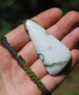 8th vein OCEAN JASPER Pendant crystal Necklace, Fossil Coral Gemstone Jewelry,Macrame Cord,beachy beach jewelry, summer surfer necklace