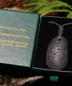 Lava Rock Necklace • Volcanic Stone Pendant • Grounding Crystal Talisman • Australian Handmade jewelry, handwoven tropical wax cord