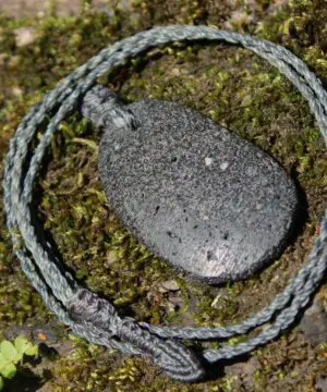 Lava Rock Necklace • Volcanic Stone Pendant • Grounding Crystal Talisman • Australian Handmade jewelry, handwoven tropical wax cord
