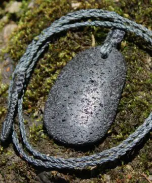 Lava Rock Necklace • Volcanic Stone Pendant • Grounding Crystal Talisman • Australian Handmade jewelry, handwoven tropical wax cord