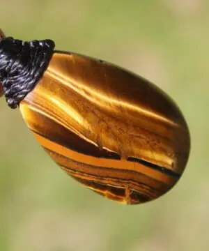 Australian Tiger Eye Pendant Necklace, Golden Tigereye, Australian made macrame cord healing jewellery, brown stone