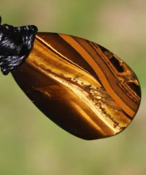 Australian Tiger Eye Pendant Necklace, Golden Tigereye, Australian made macrame cord healing jewellery, brown stone