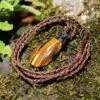Australian Tiger Eye Pendant Necklace, Golden Tigereye, Australian made macrame cord healing jewellery, brown stone