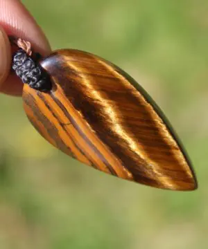 Australian MARA MAMBA Tiger Eye Pendant Necklace, Golden Tigereye, Australian made macrame cord healing jewellery, brown stone