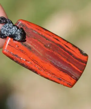 Australian Red Snakeskin Jasper Pendant ,Australian Macrame cord Crystal Necklace, healing crystal pendant, surfer summer pendant jewelry