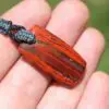 Australian Red Snakeskin Jasper Pendant ,Australian Macrame cord Crystal Necklace, healing crystal pendant, surfer summer pendant jewelry
