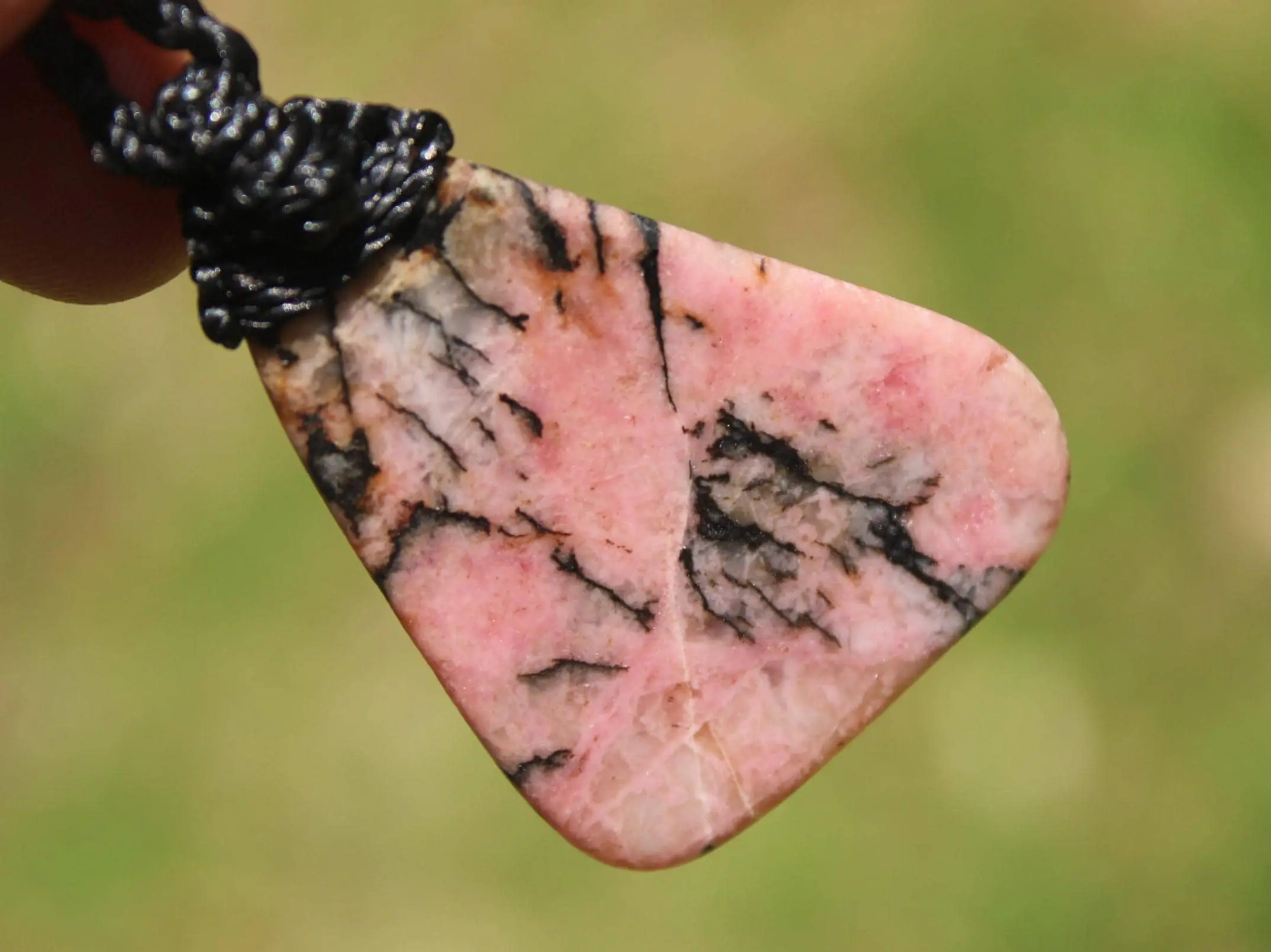 Pink Australian Rhodonite Necklace • Heart Chakra Crystal Talisman • Handmade Vegan Jewelry from Kuranda, Heart Chakra stone Jewelry,Taurus