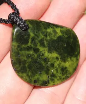 Australian Atlantisite Necklace • Tasmanian Stichtite Serpentine Pendant • Australian Handmade Talisman, Australian handwoven tropical cord