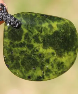 Australian Atlantisite Necklace • Tasmanian Stichtite Serpentine Pendant • Australian Handmade Talisman, Australian handwoven tropical cord