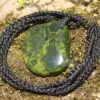 Australian Atlantisite Necklace • Tasmanian Stichtite Serpentine Pendant • Australian Handmade Talisman, Australian handwoven tropical cord