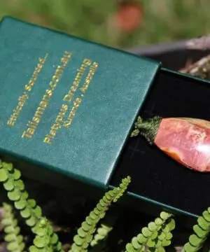 Australian Oyster Jasper Necklace • Tasmanian Jasper Pendant • Tribal Healing Crystal Talisman • Handwoven Tropical Cord