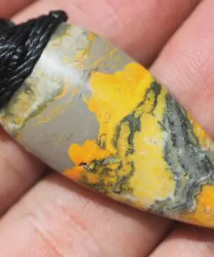 Eclipse Stone Necklace, Australian handmade yellow stone Healing Crystal Jewelry, may birthstone, australian handwoven tropical cord