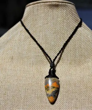 Eclipse Stone Necklace, Australian handmade yellow stone Healing Crystal Jewelry, may birthstone, australian handwoven tropical cord