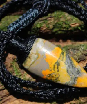 Eclipse Stone Necklace, Australian handmade yellow stone Healing Crystal Jewelry, may birthstone, australian handwoven tropical cord