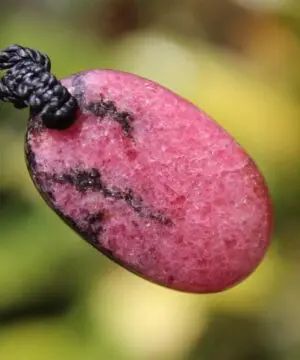 Pink Australian Rhodonite Necklace • Heart Chakra Crystal Talisman • Handmade Vegan Jewelry from Kuranda, Heart Chakra stone Jewelry,Taurus
