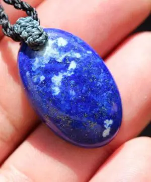 Elven Lapis Luzuli Macrame Necklace, Pyrite Pendant, Blue Stone Pendant,Australian made Macrame Cord Healing Crystal Jewelry, Christmas gift