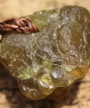 Authentic Apatite Pendant, Yellow Apatite Necklace, Raw crystal jewelry, Tribal Australian Made macrame cord, Ethical Healing Crystal