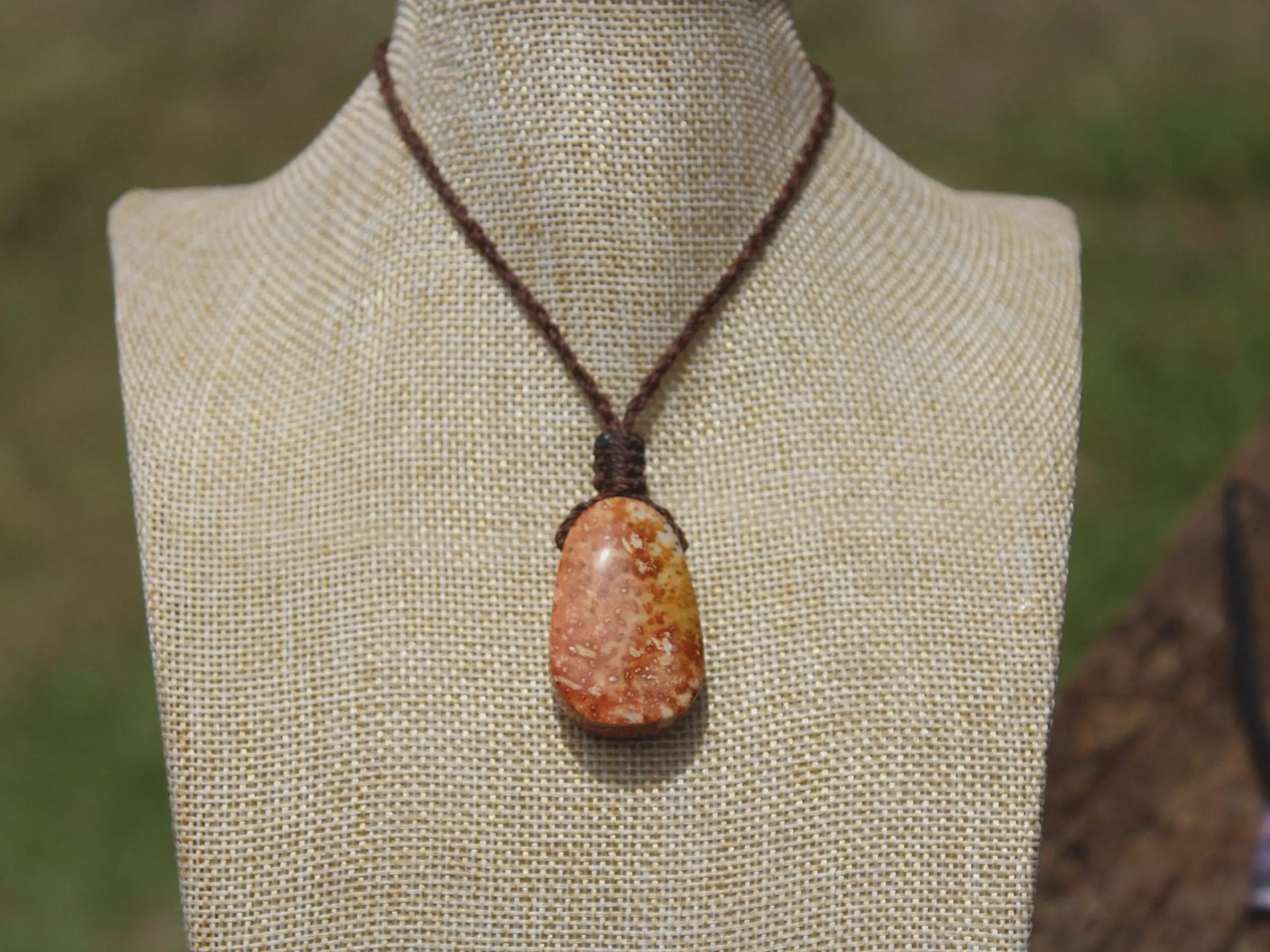 Elven Petrify Palmwood Pendant, Petrified Fossil Palm Necklace, Healing Jewelry, Australian made Macrame Cord, Elf cosplay