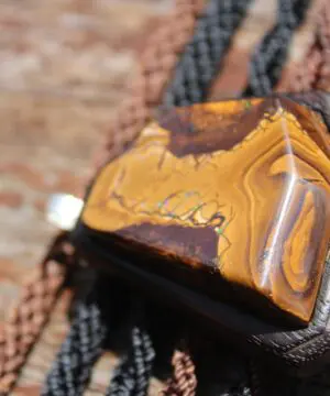 Matrix Boulder Opal Pendant,wood necklace,wood jewelry,Shibari Macrame Cord,LARP,Viking necklace,Australian Opal jewelry,Elven, elf cosplay