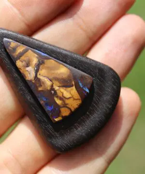 PURPLE Boulder Opal Pendant,wood necklace,wood jewelry,Shibari Macrame Cord,opal macrame necklace,Australian Opal jewelry,Elven, elf cosplay