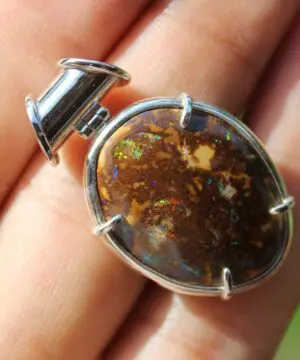 Authentic Real Opal, Elven Jewelry FIRE Matrix opal pendant,Australian made macrame cord Designer Opal Jewelry,australian sellerBoulder Opal