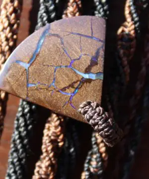 Rainbow Opal Pendant,Boulder Opal Jewelry,Shibari Macrame Cord