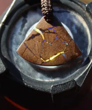 Rainbow Opal Pendant,Boulder Opal Jewelry,Shibari Macrame Cord