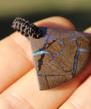 Rainbow Opal Pendant,Boulder Opal Jewelry,Shibari Macrame Cord