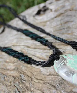 Australian Variscite Necklace, Australian Made Tropical cord Variscite Pendant Healing Jewellery, Green Stone Necklace, November Birthstone