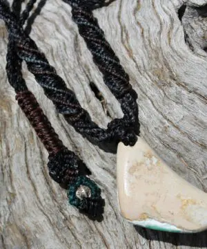 Australian Variscite Boomerang Necklace Pemdant , Australian handMade handwoven tropical cord, Variscite Pendant, November Birthstone