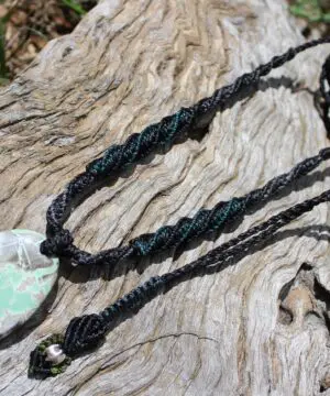 Australian Variscite Necklace, Australian Made Tropical cord Variscite Pendant Healing Jewellery, Green Stone Necklace, November Birthstone