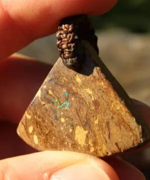 Boulder Opal Pendant with Custom Macrame Necklace