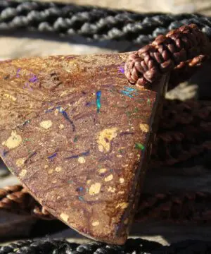 Boulder Opal Pendant with Custom Macrame Necklace