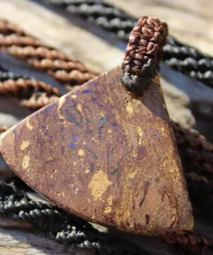 Boulder Opal Pendant with Custom Macrame Necklace