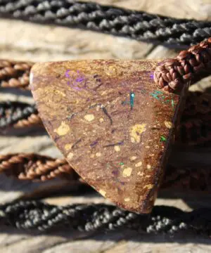 Boulder Opal Pendant with Custom Macrame Necklace