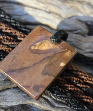 Milky Blue Opal Pendant. Boulder Opal with Macrame Necklace. Mens Opal. Simple Rustic Jewelry