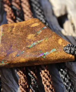 Matrix Opal Necklace,Hand Polished Boulder Opal Pendant,Shibari Macrame Cord,Elven jewelry, viking larp celtic tribal jewellery