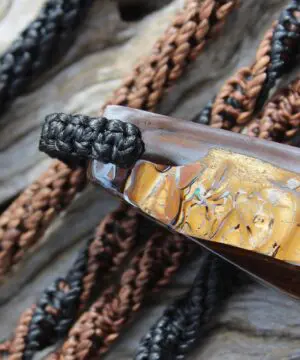 Boulder Opal Art Pendant. Genuine Australian Opal Macrame Necklac. Elven Rustic Style jewelry