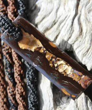 Boulder Opal Art Pendant. Genuine Australian Opal Macrame Necklac. Elven Rustic Style jewelry