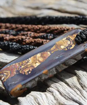 Boulder Opal Art Pendant. Genuine Australian Opal Macrame Necklac. Elven Rustic Style jewelry