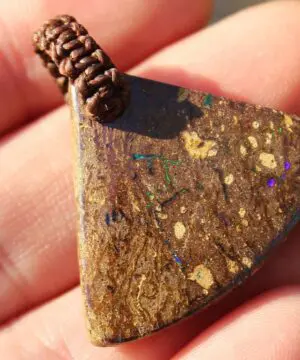 Boulder Opal Pendant with Custom Macrame Necklace