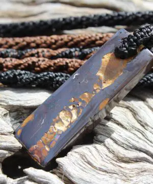 Boulder Opal Art Pendant. Genuine Australian Opal Macrame Necklac. Elven Rustic Style jewelry