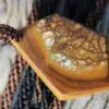 Boulder Opal Art Pendant, Genuine Australian Opal Macrame Necklace, Elven Rustic Style jewelry