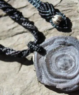 Druzy Crystal Pendant Necklace,Zeusite Necklace,Fertility Stone,Rose Quartz Chalcedony,Desert Rose macrame crystal necklace, Healing Jewelry