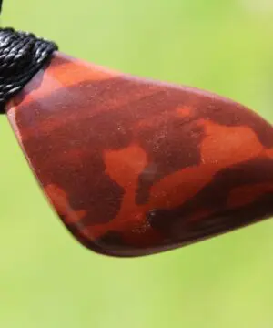 Australian Newsprint Jasper pendant talisman, Zebra stone necklace , Australian handmade , Australian handwoven tropical cord